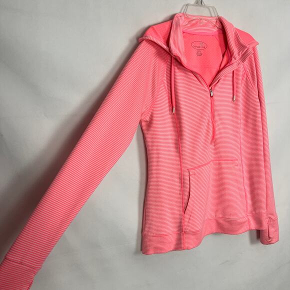 Tangerine Women's Athleisure Striped Orange Hoodie Size Medium - Picture 5 of 11